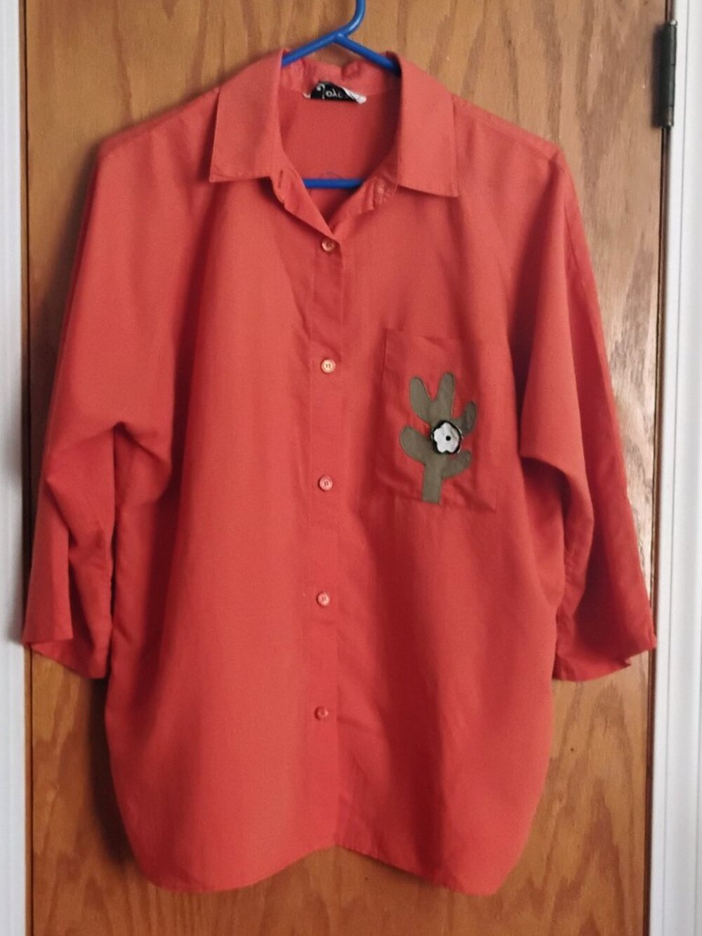 Orange Cotton Blouse w/Decals